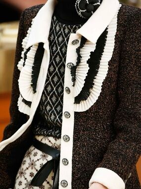 CHANEL Gabriel  Ruffle-Trim Tweed Jacket